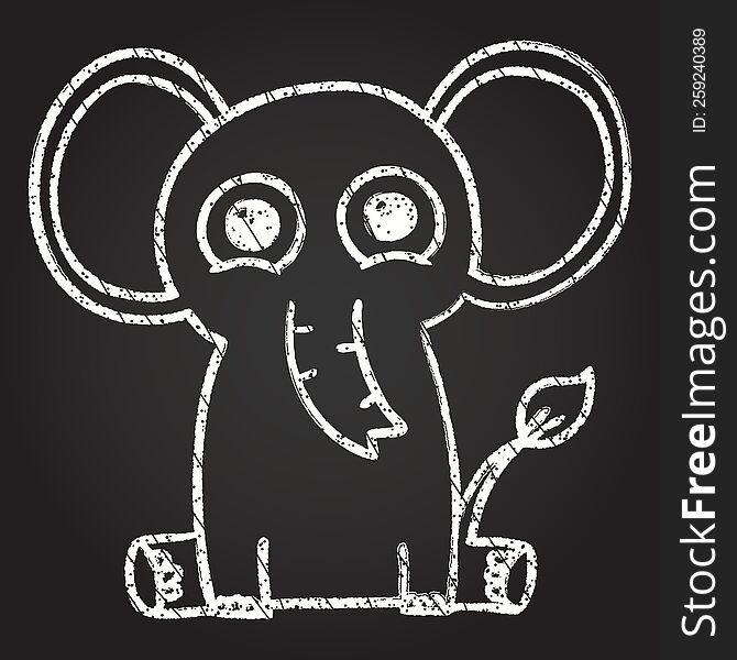 Elephant Chalk Drawing