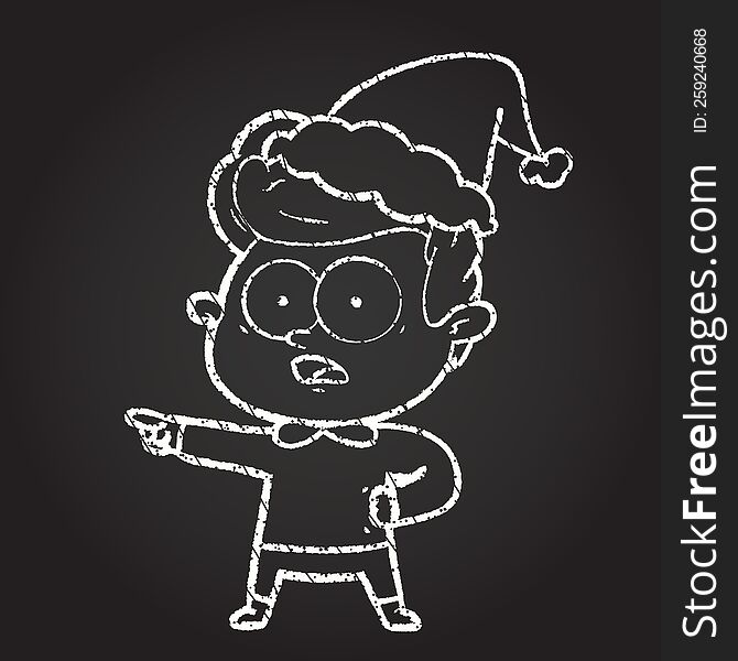 Christmas Boy Chalk Drawing