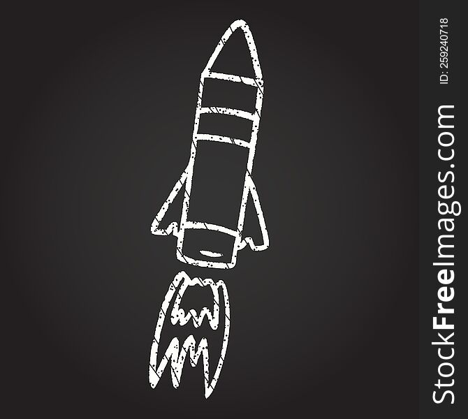 Space Rocket Chalk Drawing