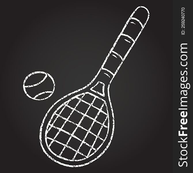 Tennis Racket Chalk Drawing