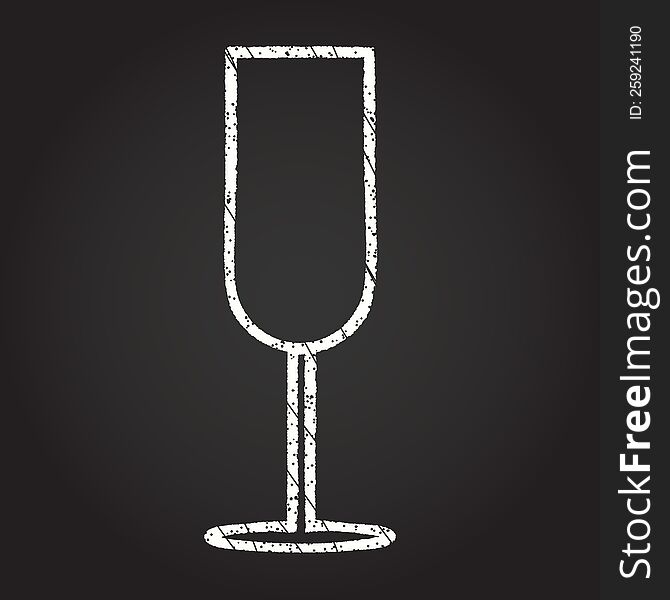 Champagne Flute Chalk Drawing