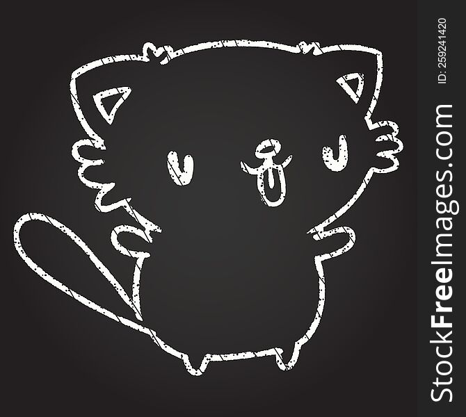 Cat Chalk Drawing