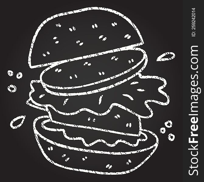 Burger Chalk Drawing
