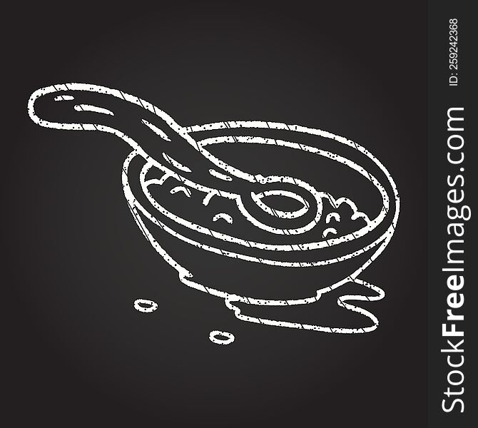 Soup Bowl Chalk Drawing