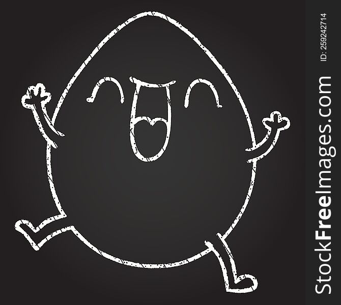 Happy Egg Chalk Drawing