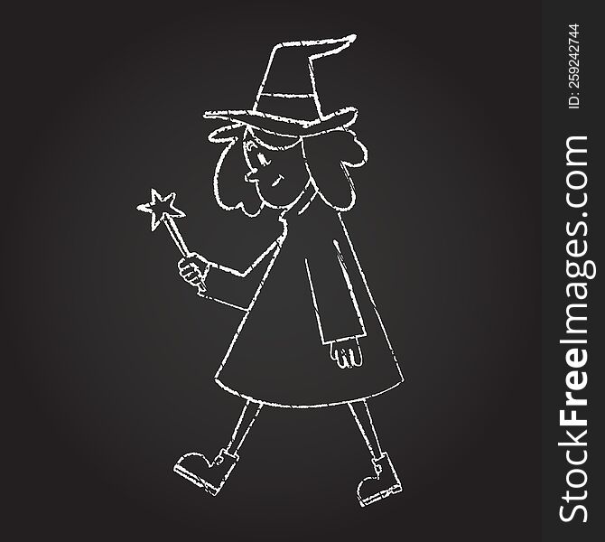 Witch Chalk Drawing