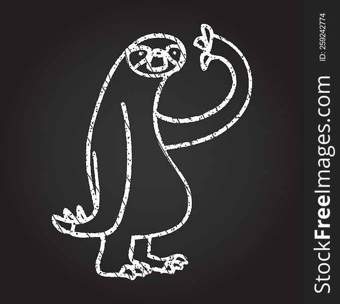 Sloth Chalk Drawing