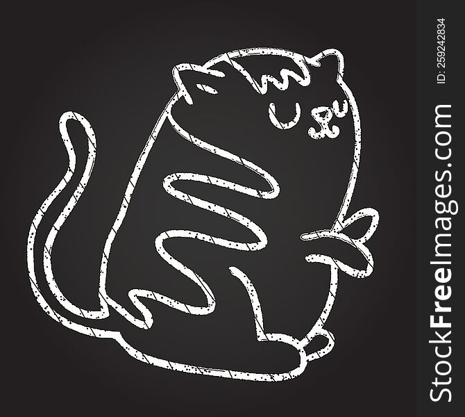 Cat Chalk Drawing