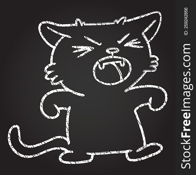 Singing Cat Chalk Drawing