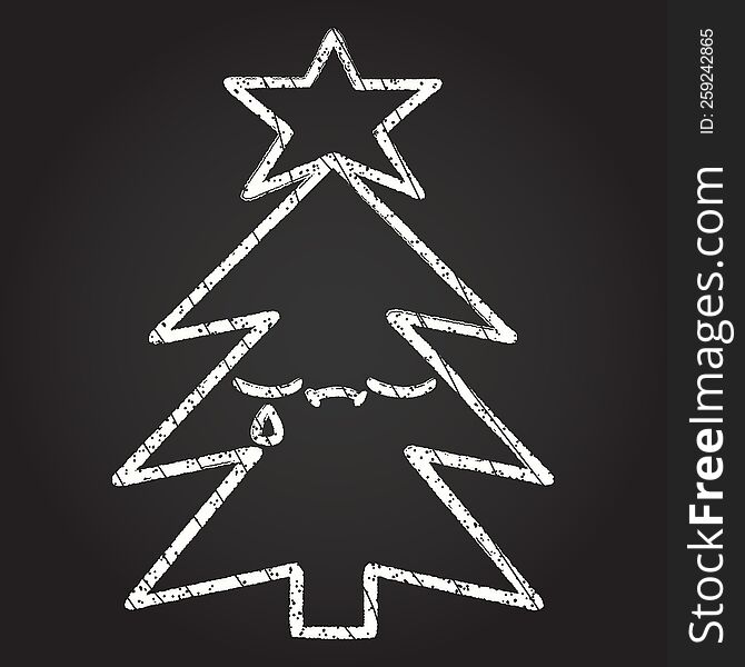 Christmas Tree Chalk Drawing