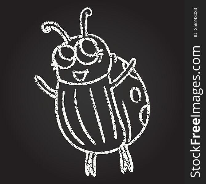 Ladybug Chalk Drawing