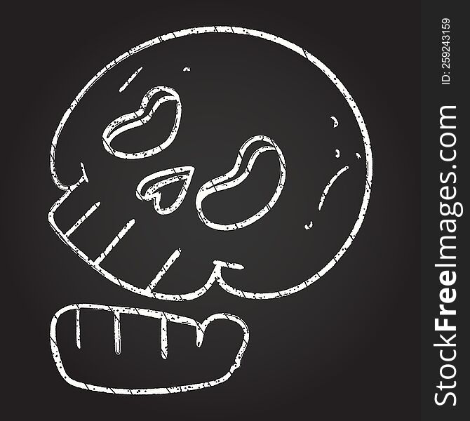 Skull Chalk Drawing