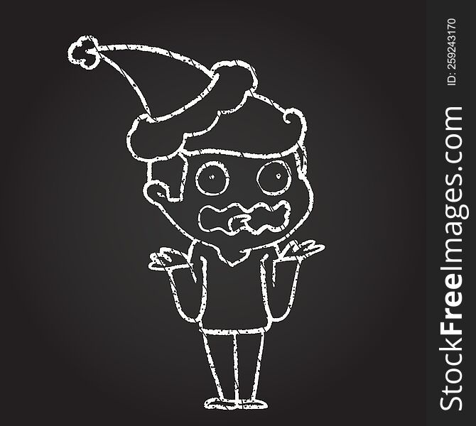 Christmas Man Chalk Drawing