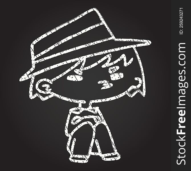 Fashionable Boy Chalk Drawing