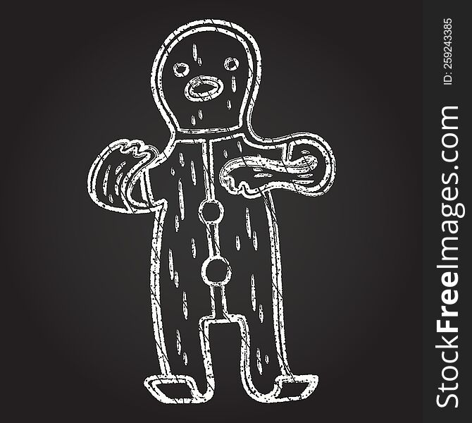 Gingerbread Man Chalk Drawing