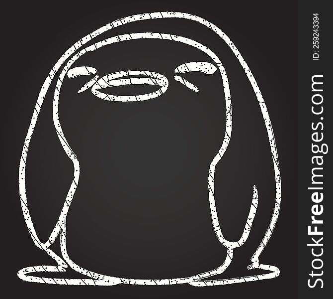 Penguin Chalk Drawing