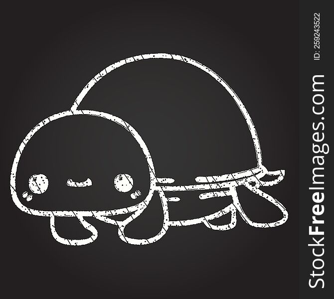 Cute Turtle Chalk Drawing