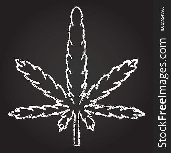 Marijuana Leaf Chalk Drawing