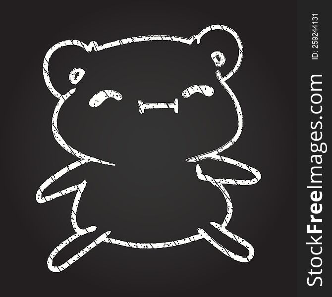 Bear Cub Chalk Drawing