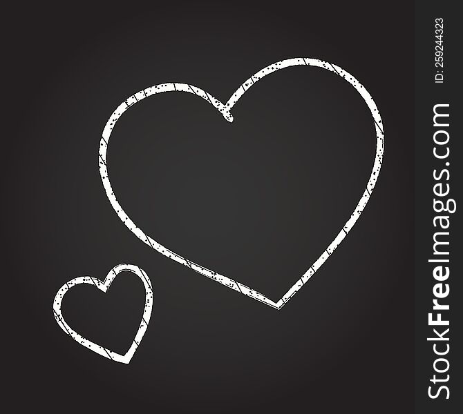 Heart Symbols Chalk Drawing
