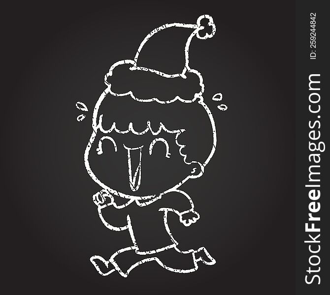 Christmas Boy Chalk Drawing