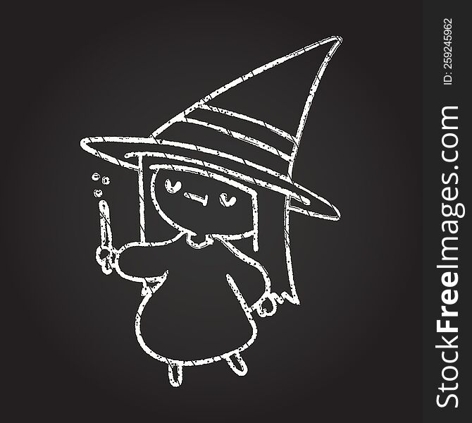 Witch Chalk Drawing