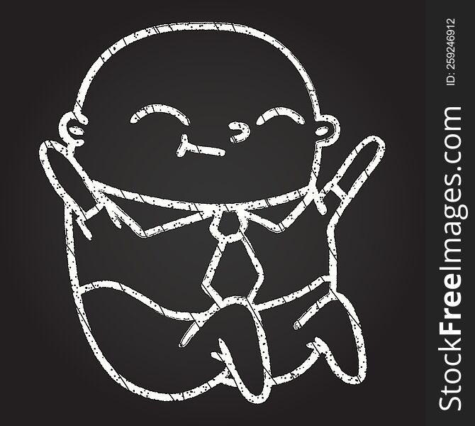 Bald Boss Chalk Drawing