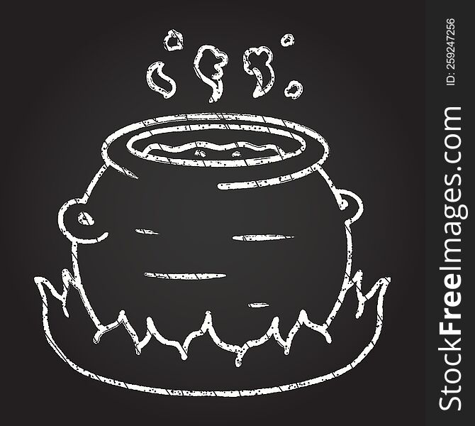 Bubbling Cauldron Chalk Drawing