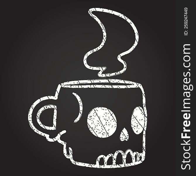 Skull Mug Chalk Drawing