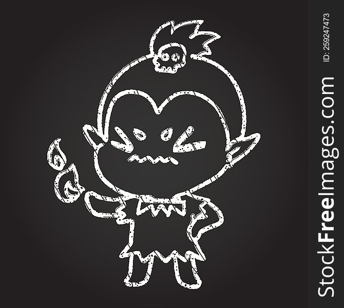 Vampire Girl Chalk Drawing