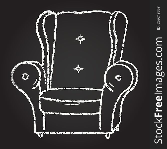 Stuffed Armchair Chalk Drawing