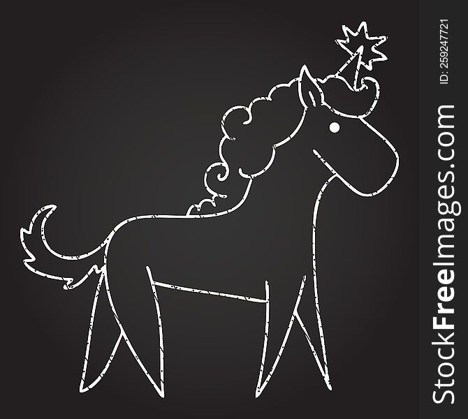 Unicorn Chalk Drawing