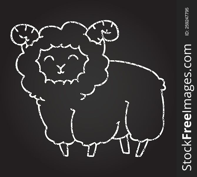 Sheep Chalk Drawing