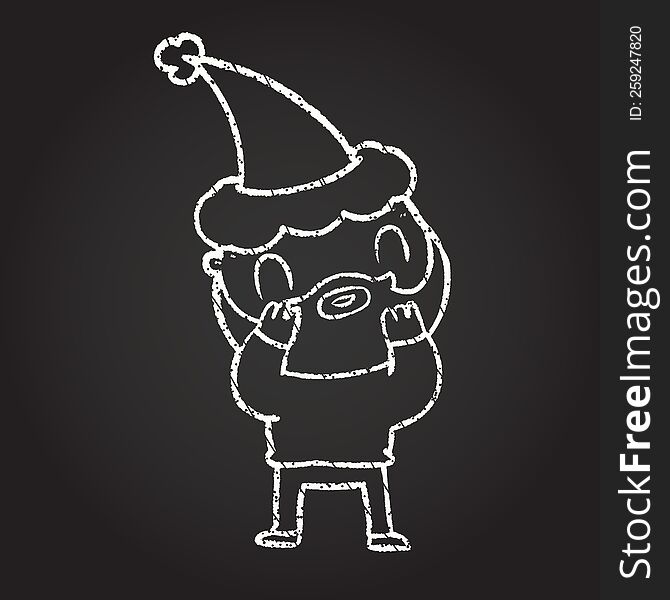 Christmas Man Chalk Drawing