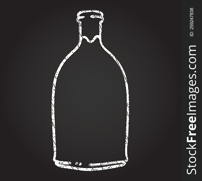 Wine Bottle Chalk Drawing