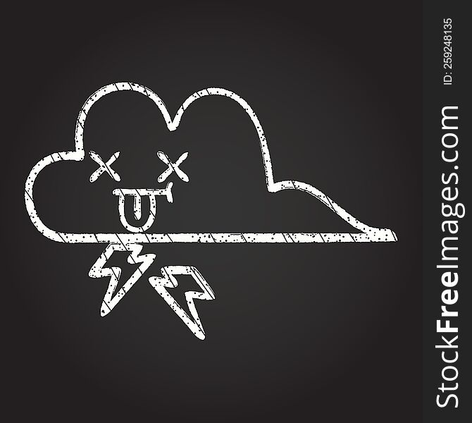 Storm Cloud Chalk Drawing