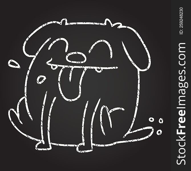 Funny Dog Chalk Drawing