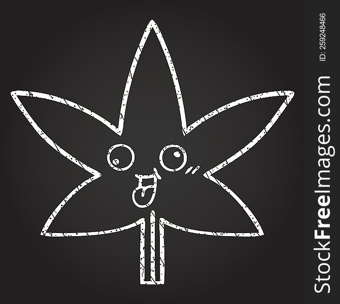 Cannabis Leaf Chalk Drawing