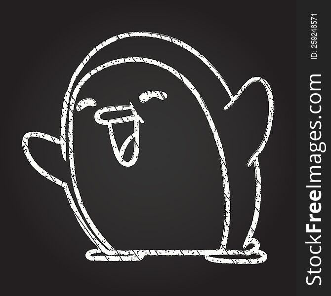 Penguin Chalk Drawing