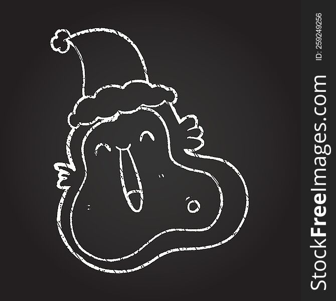 Christmas Virus Chalk Drawing
