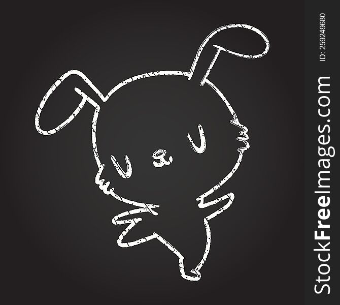 Cute Rabbit Chalk Drawing