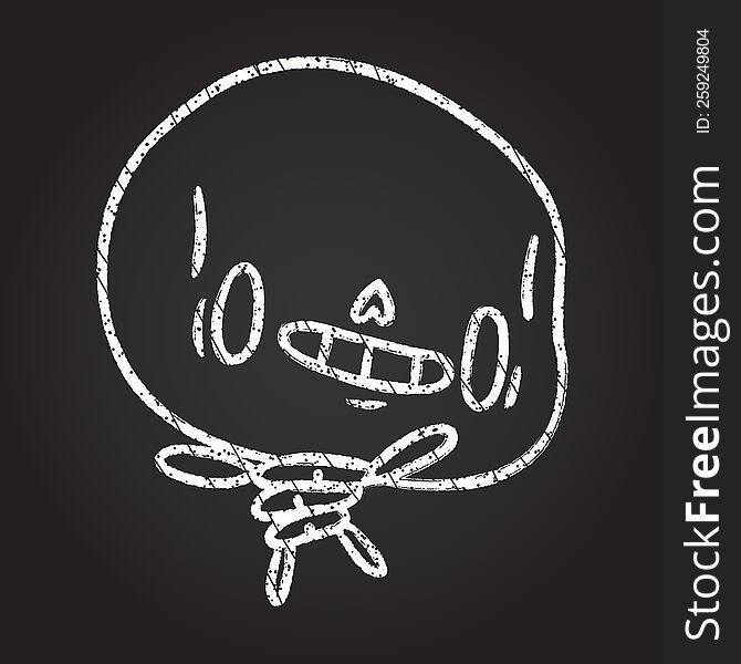 Happy Skeleton Chalk Drawing