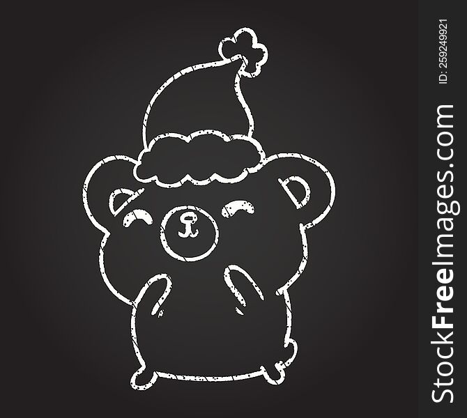 Christmas Bear Chalk Drawing