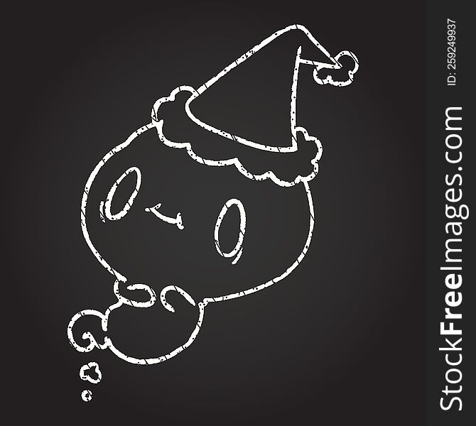 Christmas Ghost Chalk Drawing