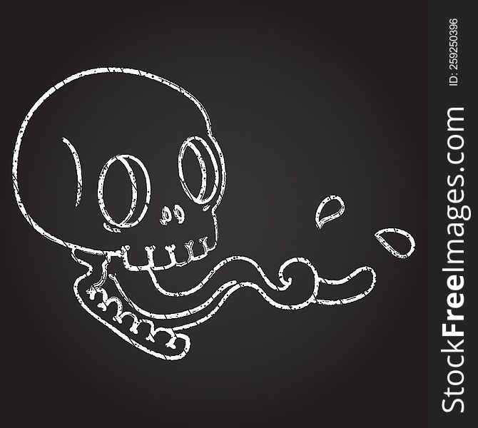 Gross Skull Chalk Drawing