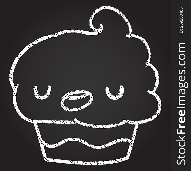 Cupcake Chalk Drawing