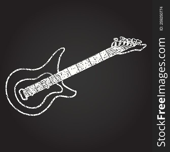 Electric Guitar Chalk Drawing