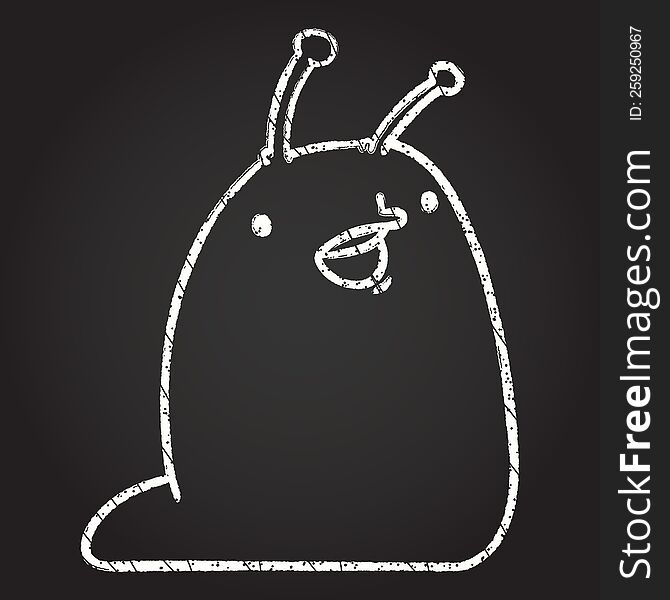 Happy Slug Chalk Drawing
