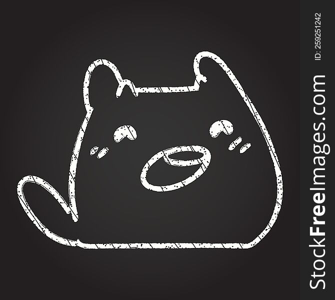 Kawaii Cat Chalk Drawing