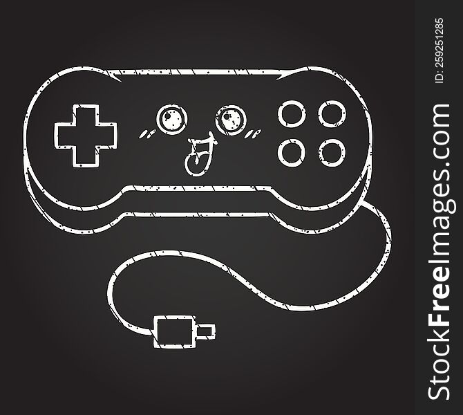 Game Controller Chalk Drawing